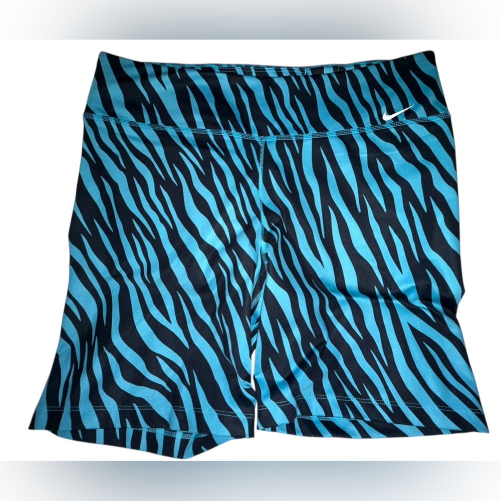 Nike Women’s Blue Zebra Print Dri-Fit Athletic Shorts